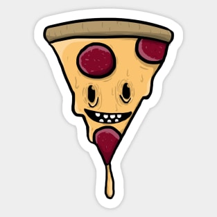 Cute Cheesy Pepperoni Pizza Cartoon Sticker